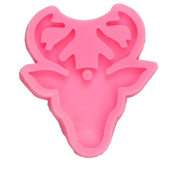 MOULE SILICONE ROSE 8.5*6cm :  cerf (02) - Photo n°1