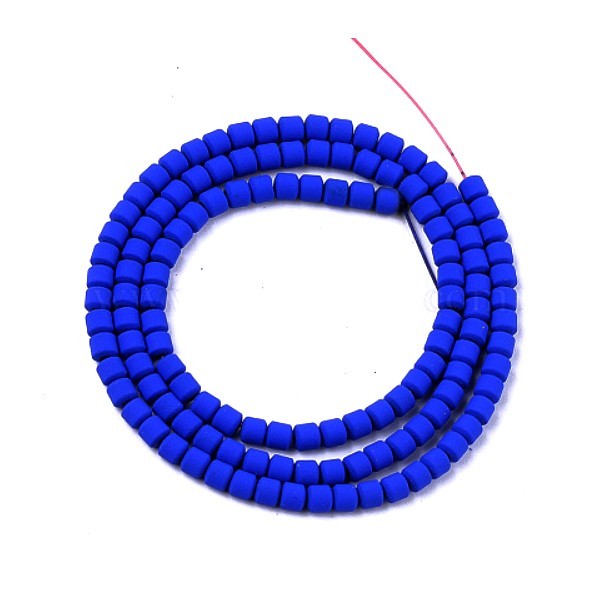 HT1161219 Lot 1 fil d'environ 125 perles Rondelles 3 par 3mm, Hématite peinte coloris Bleu - Photo n°1