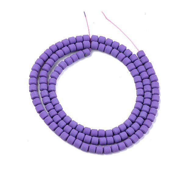 HT1161215 Lot 1 fil d'environ 125 perles Rondelles 3 par 3mm, Hématite peinte coloris Violet - Photo n°1