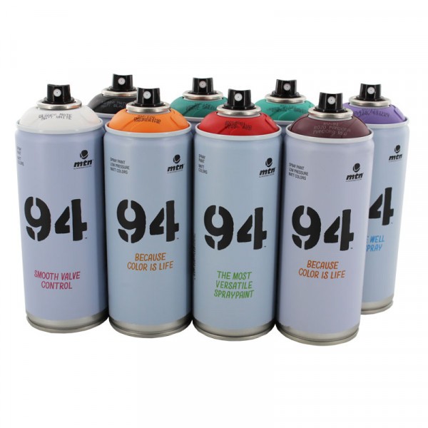 Lot de 8 bombes de peintures MTN 94 - couleurs assorties - 400ml - Photo n°1
