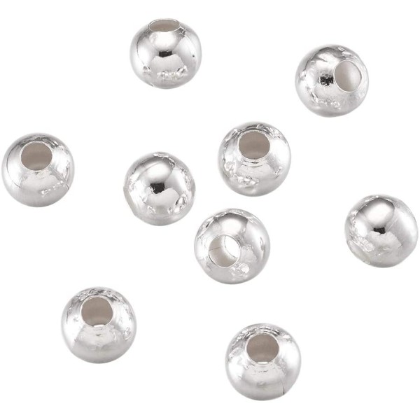 lot de 200 Perles intercalaires argentées 3mm en cuivre 