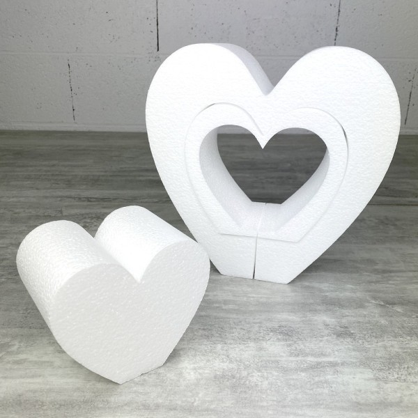 Support en polystyrène triple Coeur, 25 x 25 cm, intérieur creux, 3 parties - Photo n°4