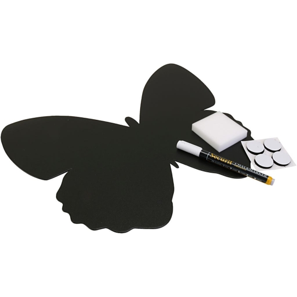 Tableau noir Papillon - 36x30x0,3 cm - Photo n°1