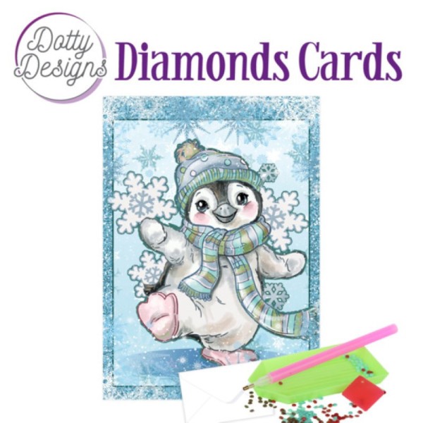Dotty design Carte Broderie Diamant - Pingouin - Photo n°1