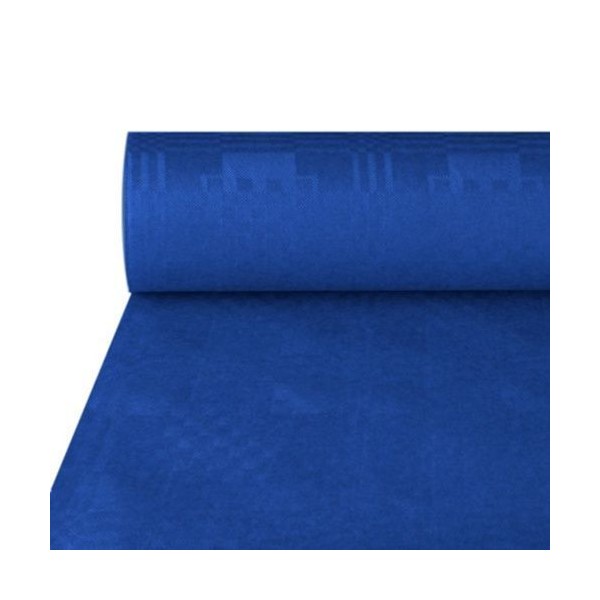 Nappe damassée - (l)1 x (L)50 m - Bleu foncé - Photo n°1