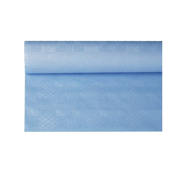 Nappe damassée - (l)1,20 x (L)8 m - Bleu clair - Photo n°1