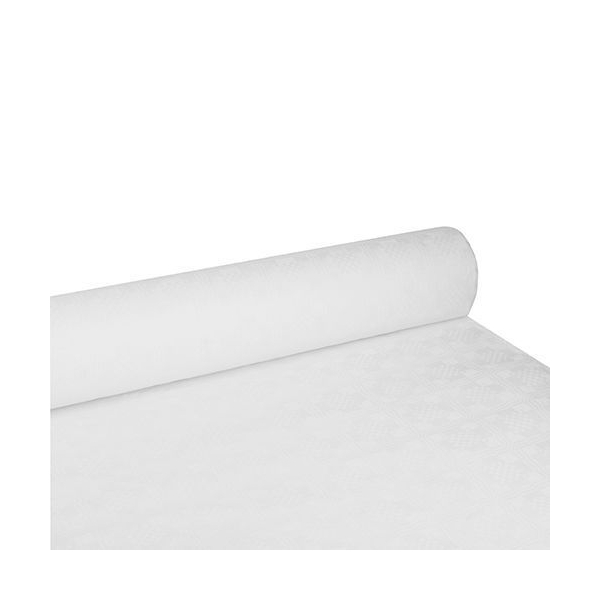 Nappe damassée - (l)1,20 x (L)100 m - Blanc - Photo n°1