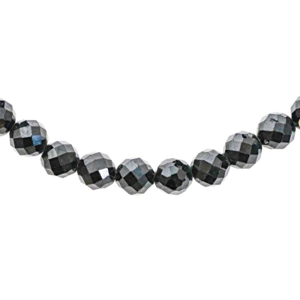 Bracelet avec fermoir en tourmaline noire - Petites perles facetées. - Photo n°3