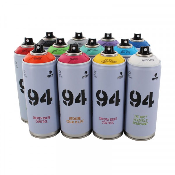 Lot de 12 bombes de peinture MTN 94 - couleurs assorties - 400 ml - Photo n°1
