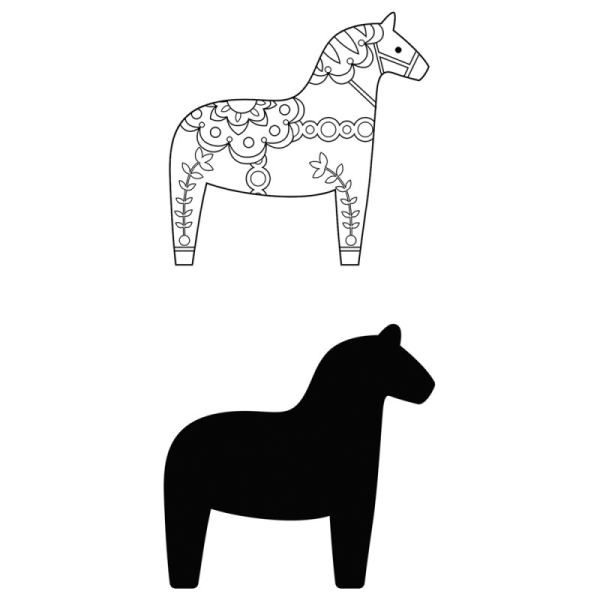 Set d'un tampon transparent cheval et de son die cheval Artemio 