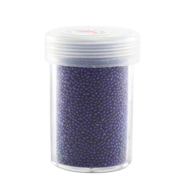 Tube 22 gr micro billes 0.8-1 mm pourpre violet foncé globe en verre ou autre moyen - Photo n°1