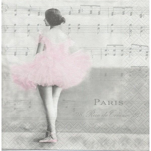 4 Serviettes en papier Ballet Paris Format Lunch 80023 Sagen Vintage Decoupage Decopatch - Photo n°1