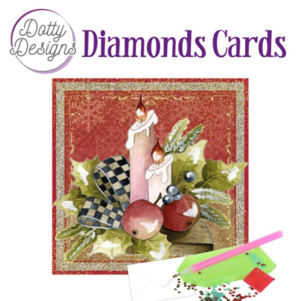 Dotty design Carte Broderie Diamant - Bougies de Noël - Photo n°1
