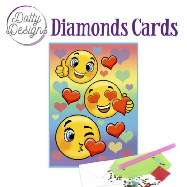 Dotty design Carte Broderie Diamant - Smileys - Photo n°1