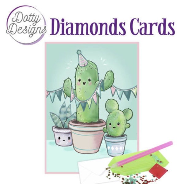 Dotty design Carte Broderie Diamant - Cactus - Photo n°1