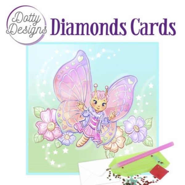 Dotty design Carte Broderie Diamant - Papillon - Photo n°1