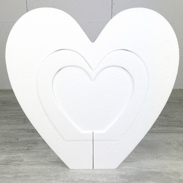 Support en polystyrène triple Coeur, 35 x 36 cm, intérieur creux, 3 parties - Photo n°2