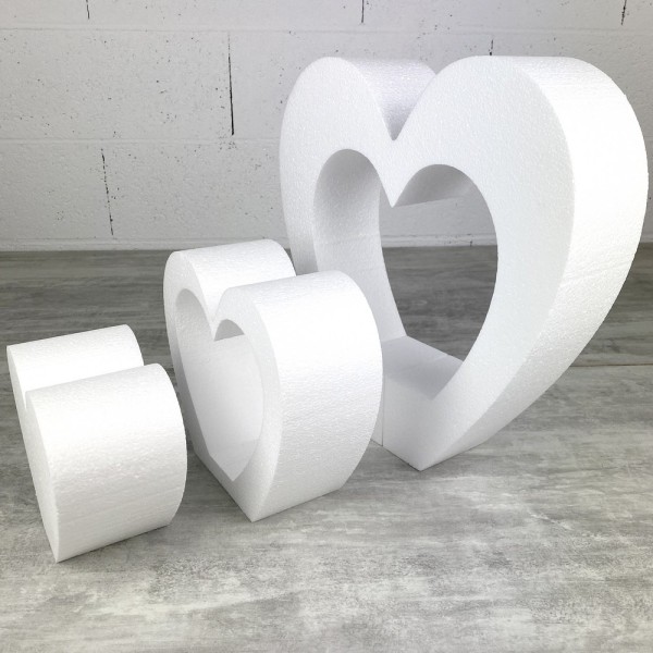Support en polystyrène triple Coeur, 35 x 36 cm, intérieur creux, 3 parties - Photo n°3