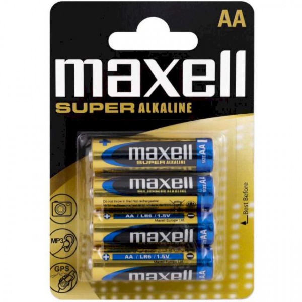 4 piles AA LR6 Maxell Super Alkaline - Photo n°1