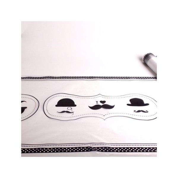 Chemin de table organdi blanc à moustaches - Photo n°1