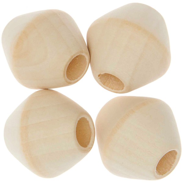 Perles en bois macramé - 30 mm  - 4 pcs - Photo n°2