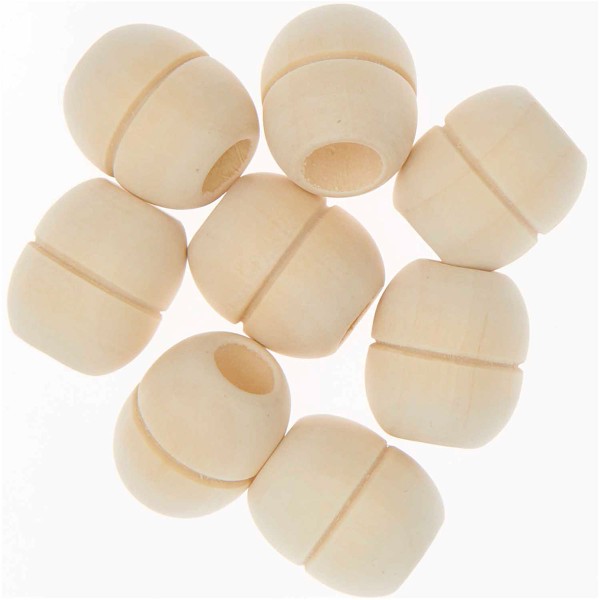 Perles en bois macramé - 22 mm - 8 pcs - Photo n°2