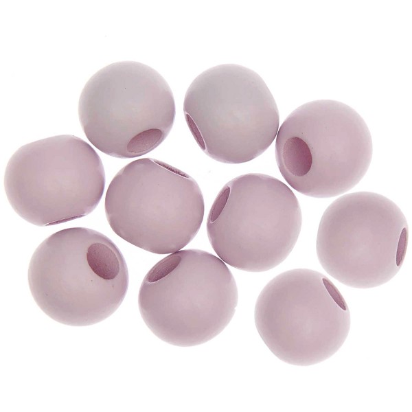 Perles en bois macramé - Rose - 20 mm - 10 pcs - Photo n°2