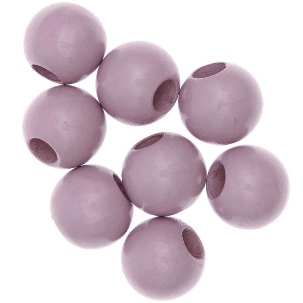 Perles en bois macramé - Rose - 25 mm - 8 pcs - Photo n°2