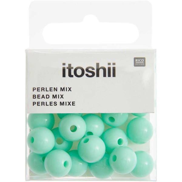 Perles plastique - Menthe - 10 mm - 24 pcs - Photo n°1