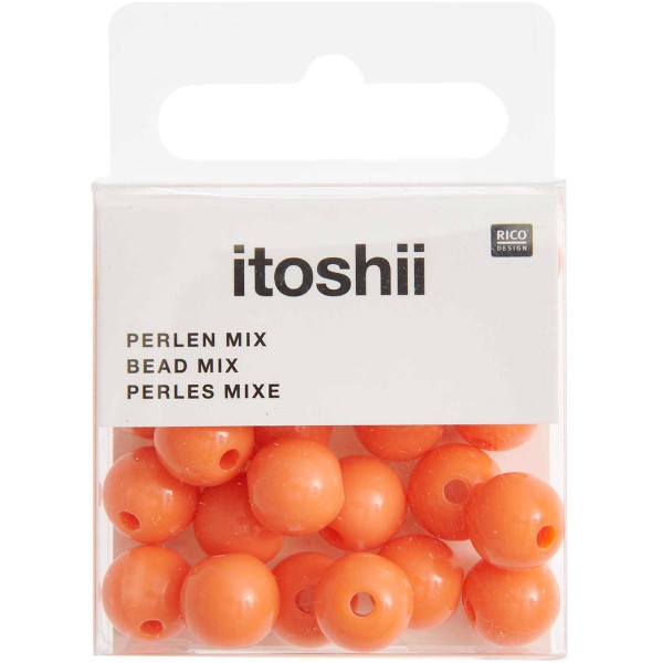 Perles plastique - Orange - 10 mm - 24 pcs - Photo n°1