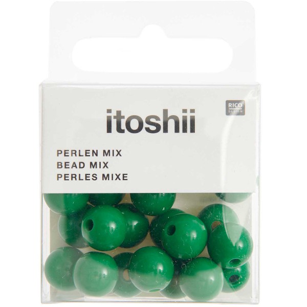 Perles plastique - Vert foncé - 10 mm - 24 pcs - Photo n°1