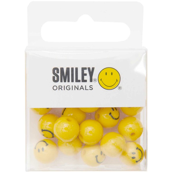 Perles smiley - Jaune - 10 mm - 21 pcs - Photo n°1