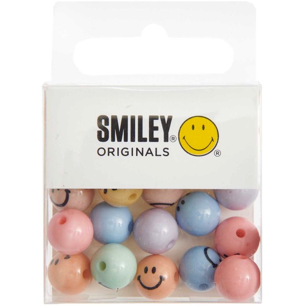 Perles smiley - Pastel - 10 mm - 21 pcs - Photo n°1