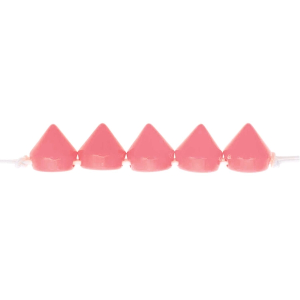 Perles pyramidales rondes en plastique - Rose - 10 mm - 24 pcs - Photo n°2