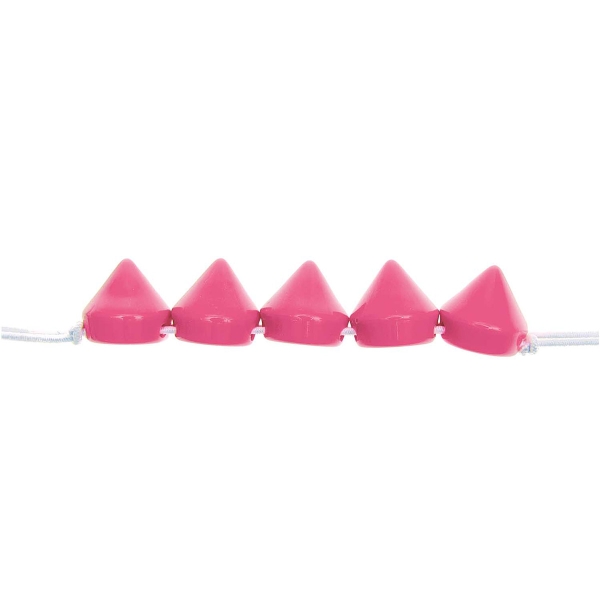 Perles pyramidales rondes en plastique - Rose fluo - 10 mm - 24 pcs - Photo n°2