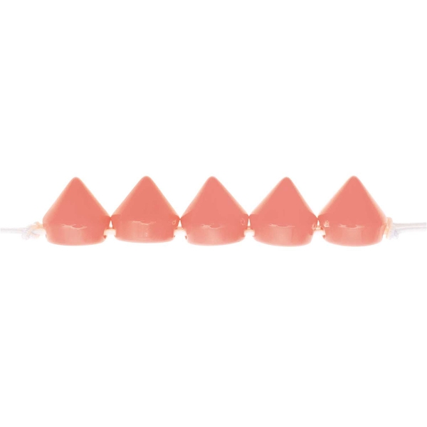 Perles pyramidales rondes en plastique - Orange fluo - 10 mm - 24 pcs - Photo n°2