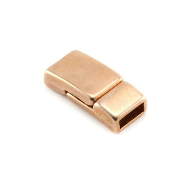 Fermoir en métal rose gold (or rose)  rectangle  magnétique 17x8.5xtr2x6mm pour  5 mm - Photo n°1