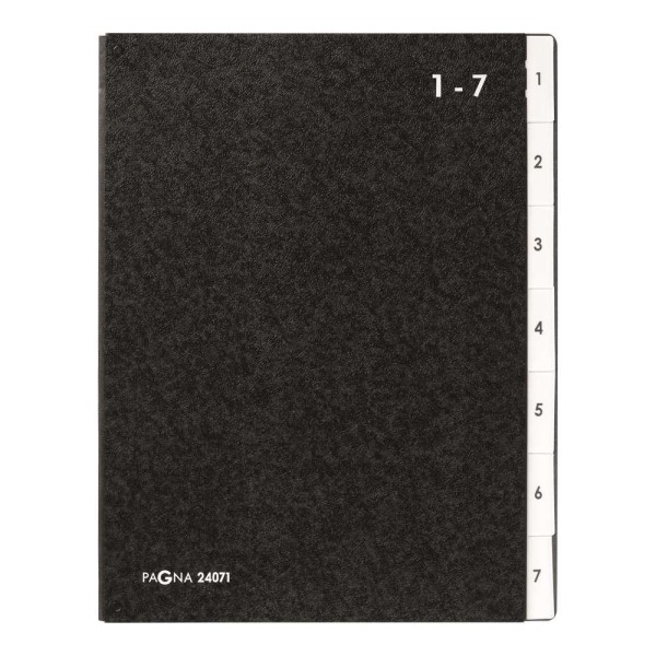 Trieur en carton - A4 - 7 compartiments 1 - 7 - Noir - Photo n°1