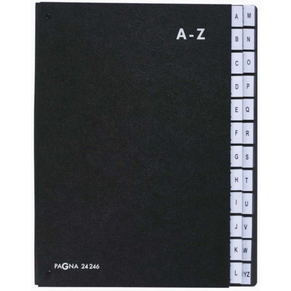 Trieur en carton - A4 - 24 compartiments A-Z - Noir - Photo n°1