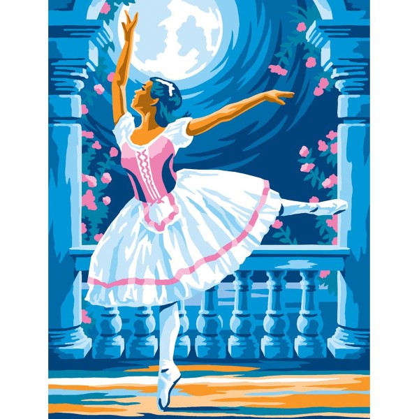 Peinture par numéros - Danseuse Ballerine - 22,5 x 30,2 cm - Photo n°2