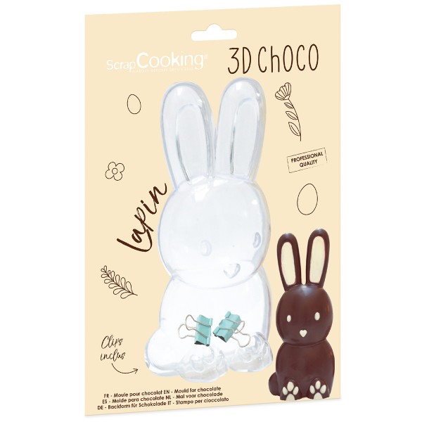 Moule 3D pour chocolat - Lapin - 17,7 x 8 x 2,9 cm - Photo n°1