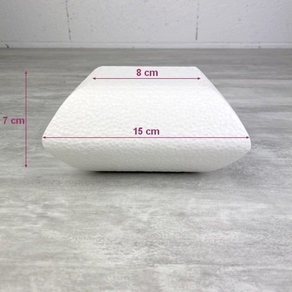 Socle Coussin en polystyrène blanc, Largeur 15 cm x Epais. 7cm, 28 kg/ m3, dummy pour centre de tabl - Photo n°2