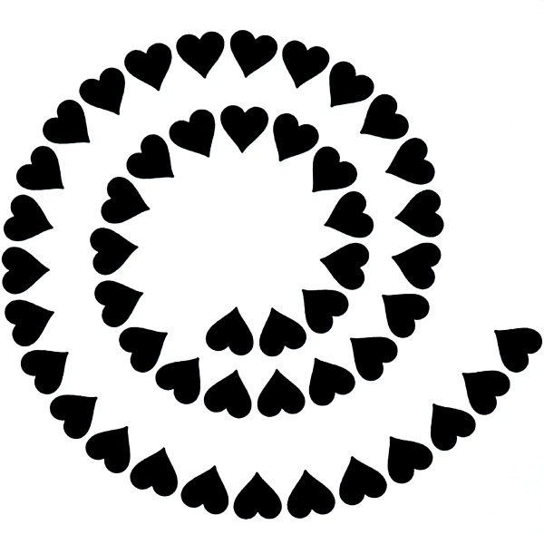 POCHOIR PLASTIQUE 13*13cm : coeur en spirale - Photo n°1
