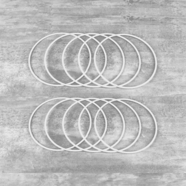 Gros Lot 10 Cercles métalliques blanc diamètre 15 cm pour abat-jour, Anneaux en epoxy Attrape rêves - Photo n°2