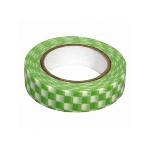 Washi tape à carreaux vert et blanc - Photo n°1