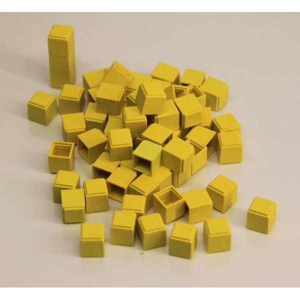 100 cubes unités jaunes en Re-plastic - base 10 - Photo n°2