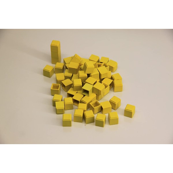 100 cubes unités jaunes en Re-plastic - base 10 - Photo n°1