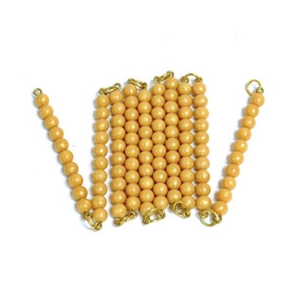 Chaine de 100 perles dorées - Photo n°1