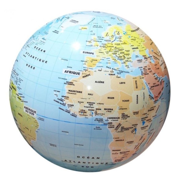 Globe gonflable 42cm Pays et Villes du Monde - Photo n°1