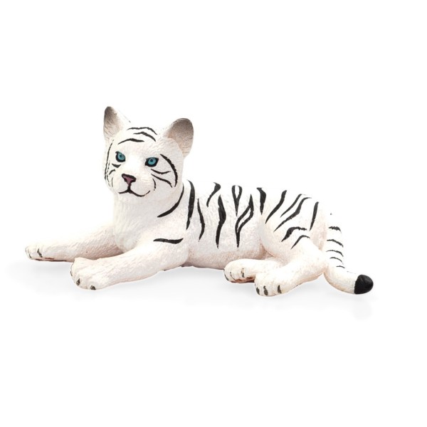 Figurine Bébé Tigre blanc couché - Photo n°1